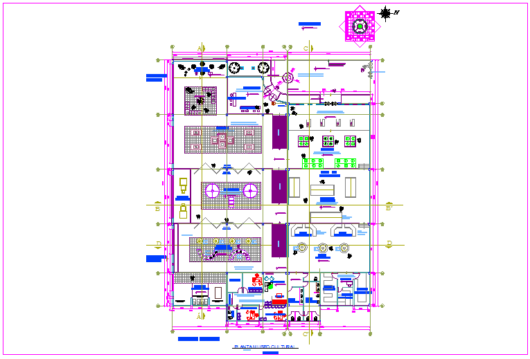 Historical movement for cultural museum plan dwg file