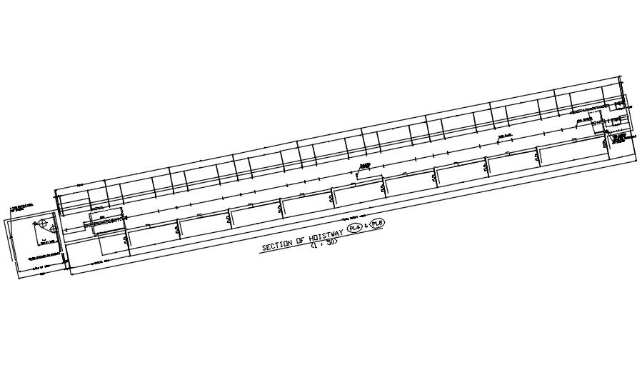 Hoistway Typical section details AutoCAD DWG drawing file are provided. Download the AutoCAD 2D DWG file.