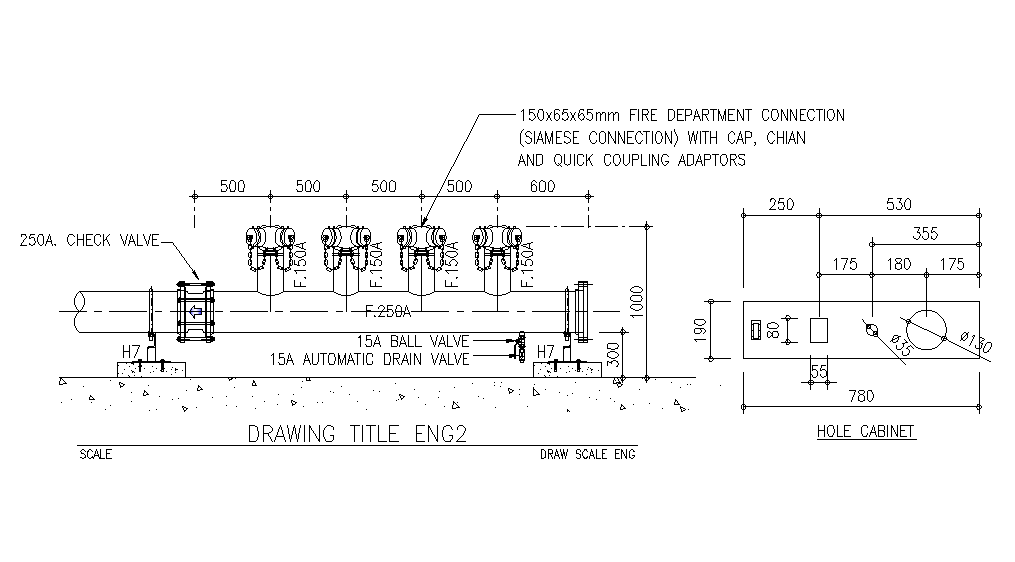 Hole cabinet design is given in this Autocad drawing file. Download now.