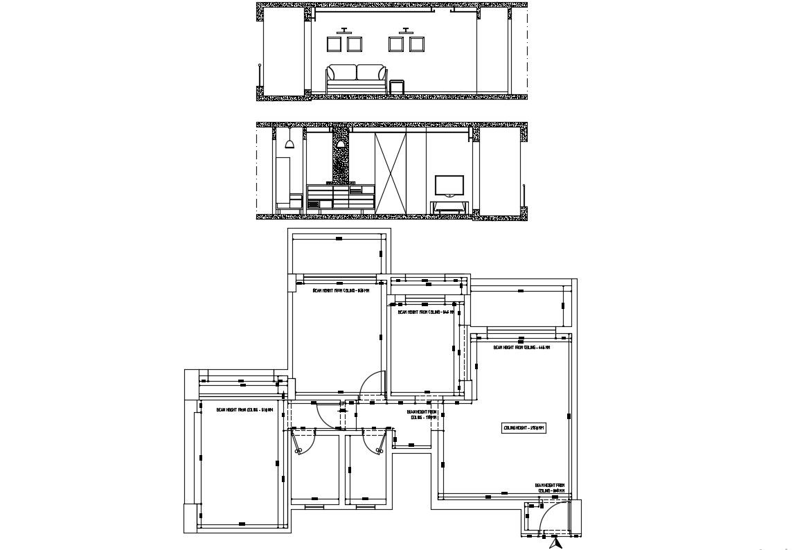 Home Decor Ideas With Interior Elevation Of Internal Part CAD File Free