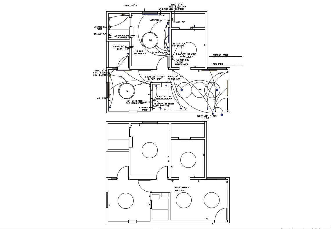 Home Electrical Wiring Plan Download CAD Drawing