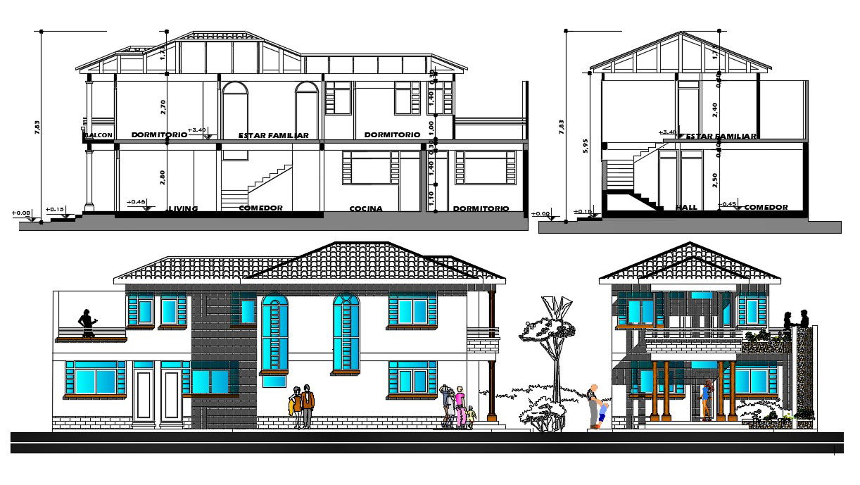 Home Elevation CAD File Download
