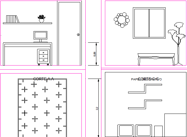 Home office elevation detail