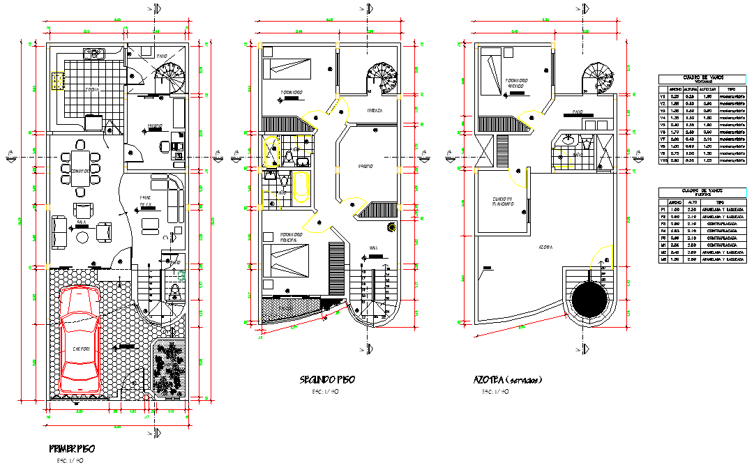 Home plan detail autocad file