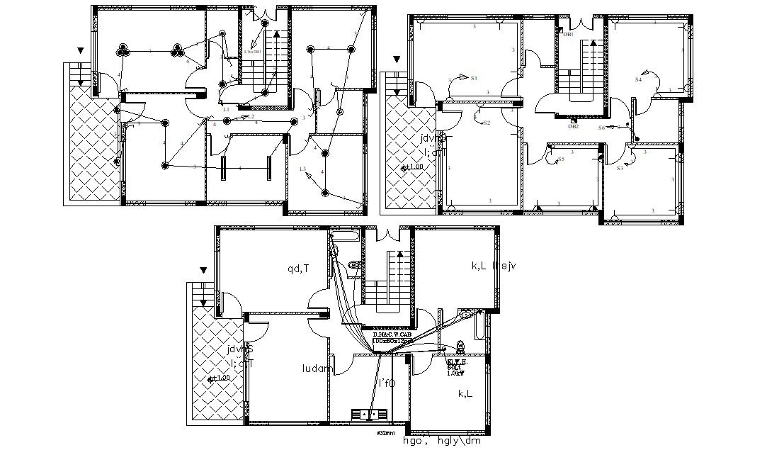 Home Wiring Layout CAD Floor Plan