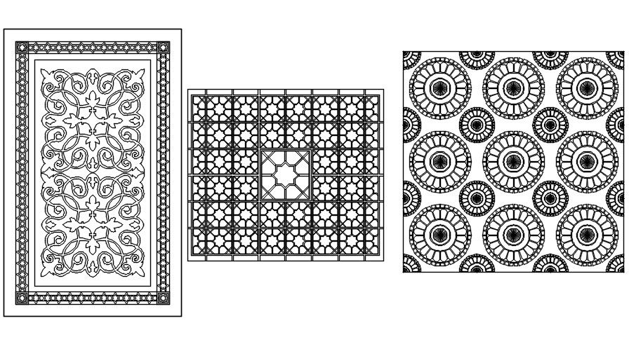 Home Decor Mats in 2D AutoCAD Drawing File for Interior Projects