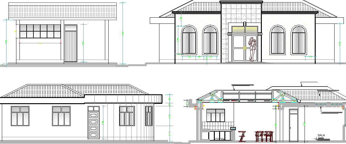 Hospital Architecture Plan and Section dwg file