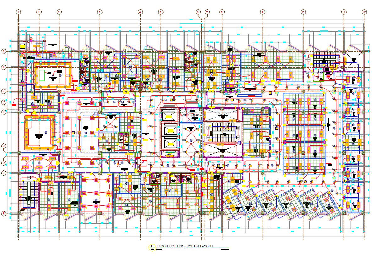 Hospital Lighting System Layout Plan AutoCAD File