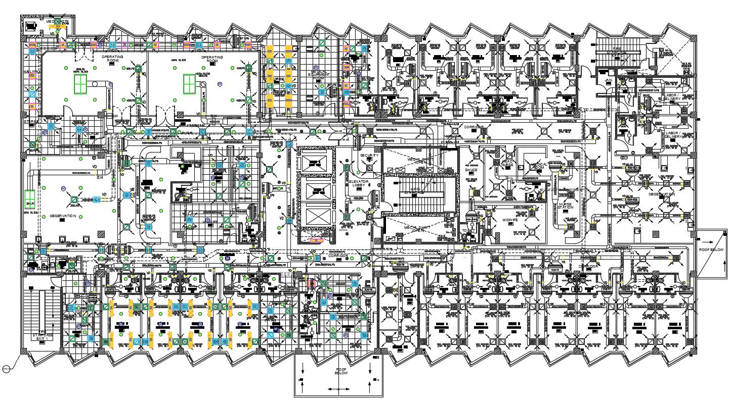 Hospital Building Floor Layout Plan Download CAD File