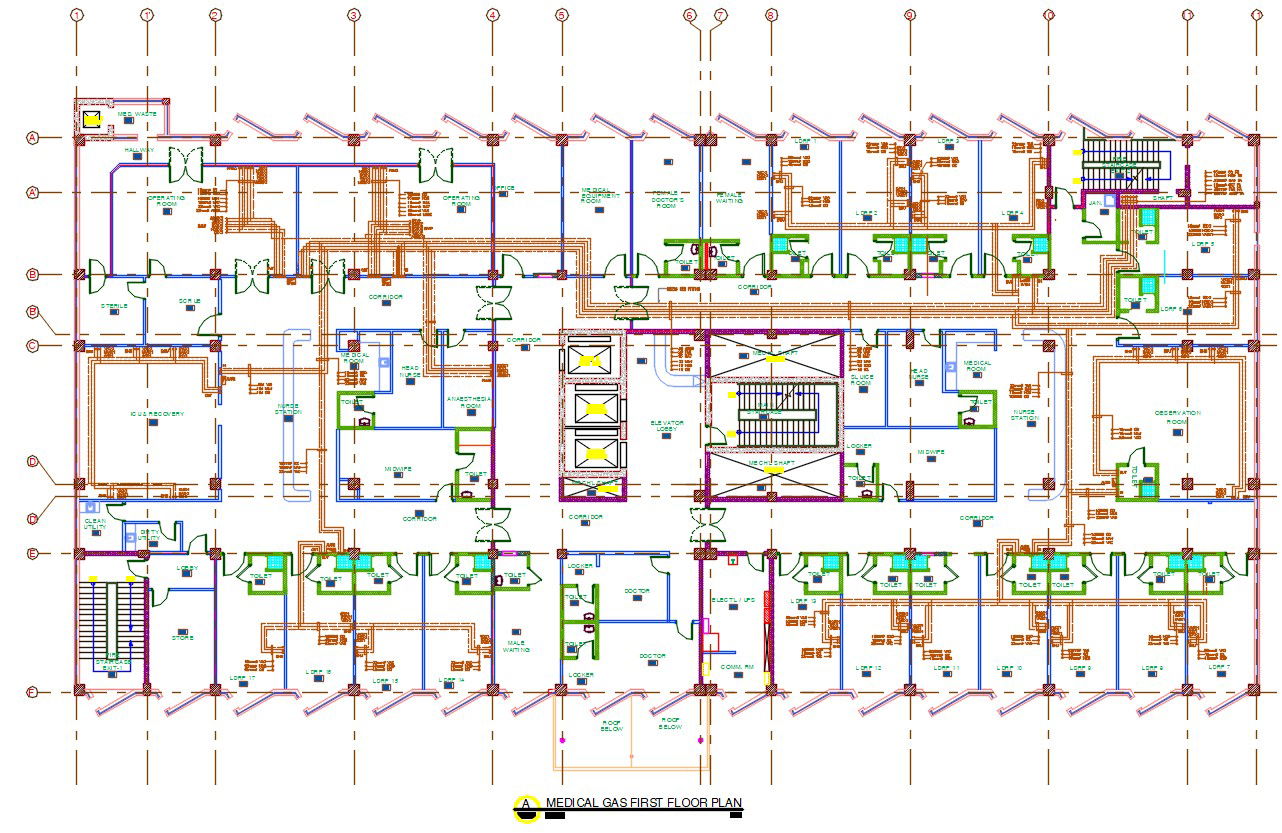 Hospital Building Medical Gas Floor Layout Plan