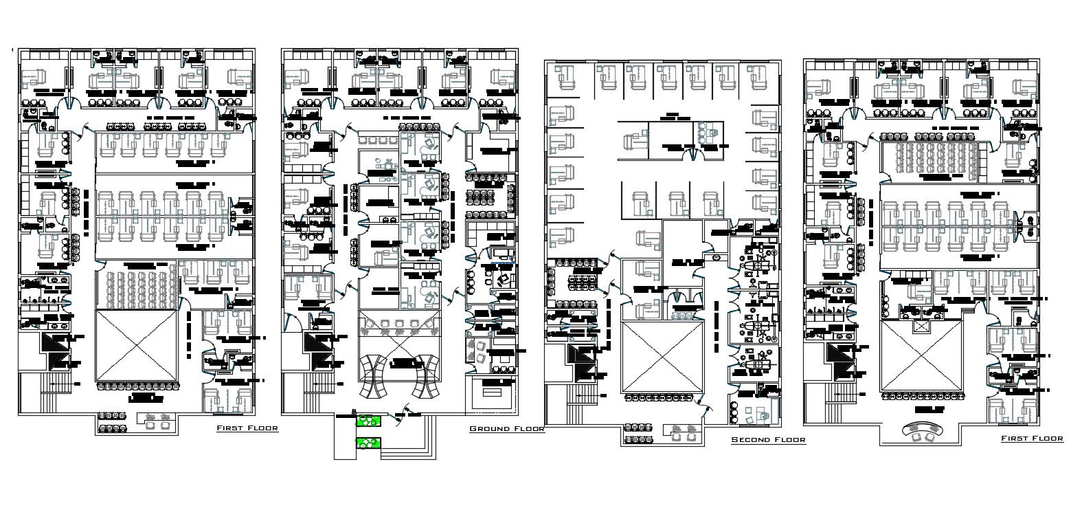Hospital Design Furniture Lay out Plan Auto CAD File
