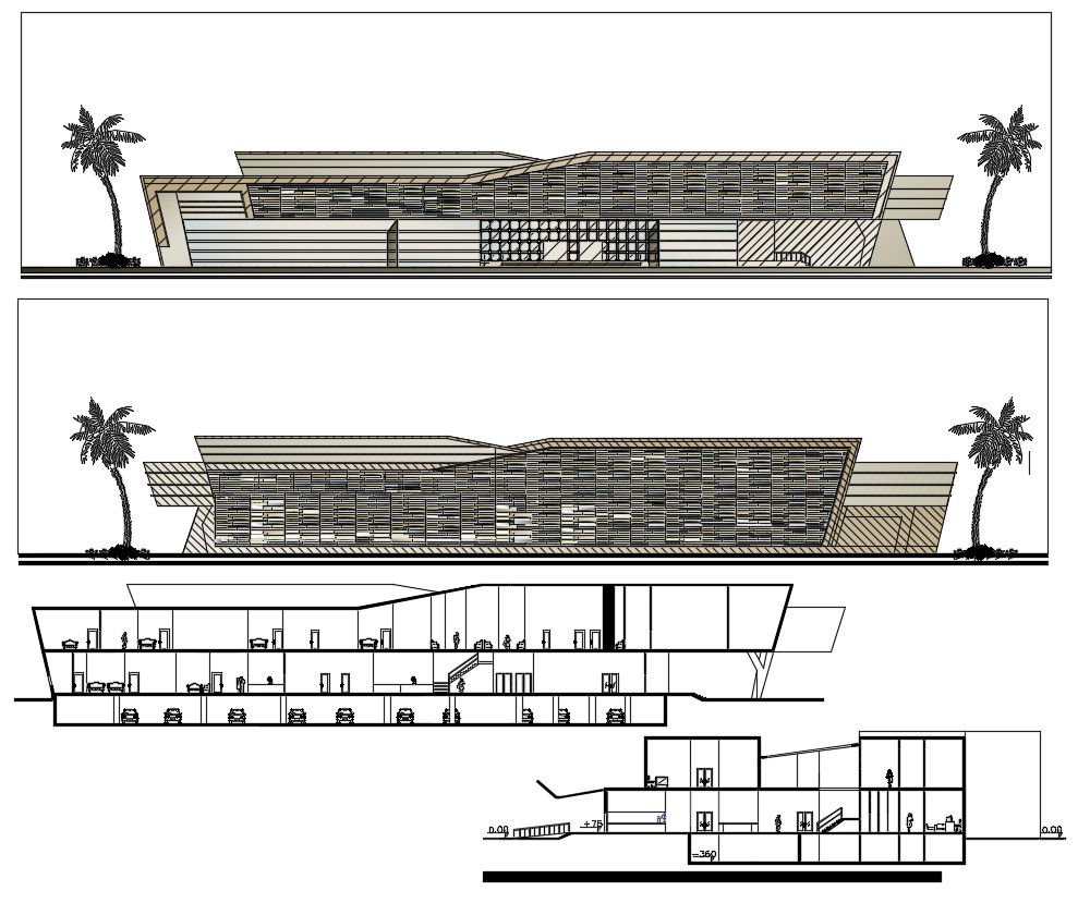 Hospital Elevation Design CAD File