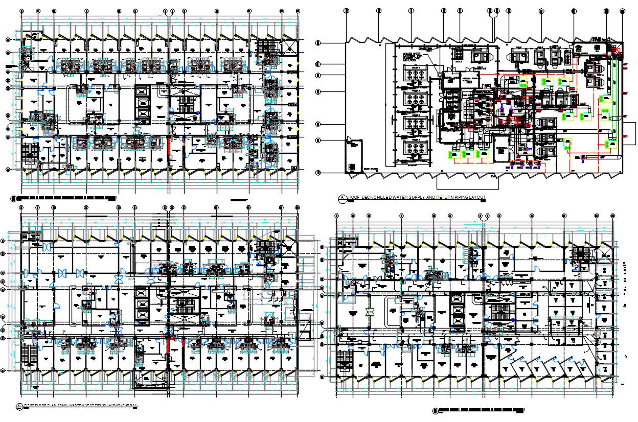 Hospital Floor Sanitary And Vent Piping Layout Plan