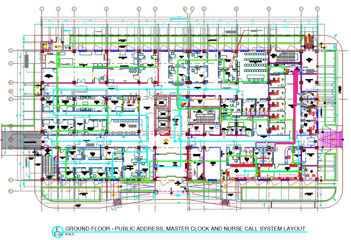 Hospital Ground floor Plan CAD Drawing.