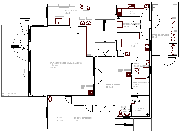 Hospital Nursery Architecture Structure Layout dwg file