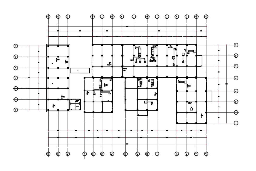 Hospital Roof Plan In DWG File