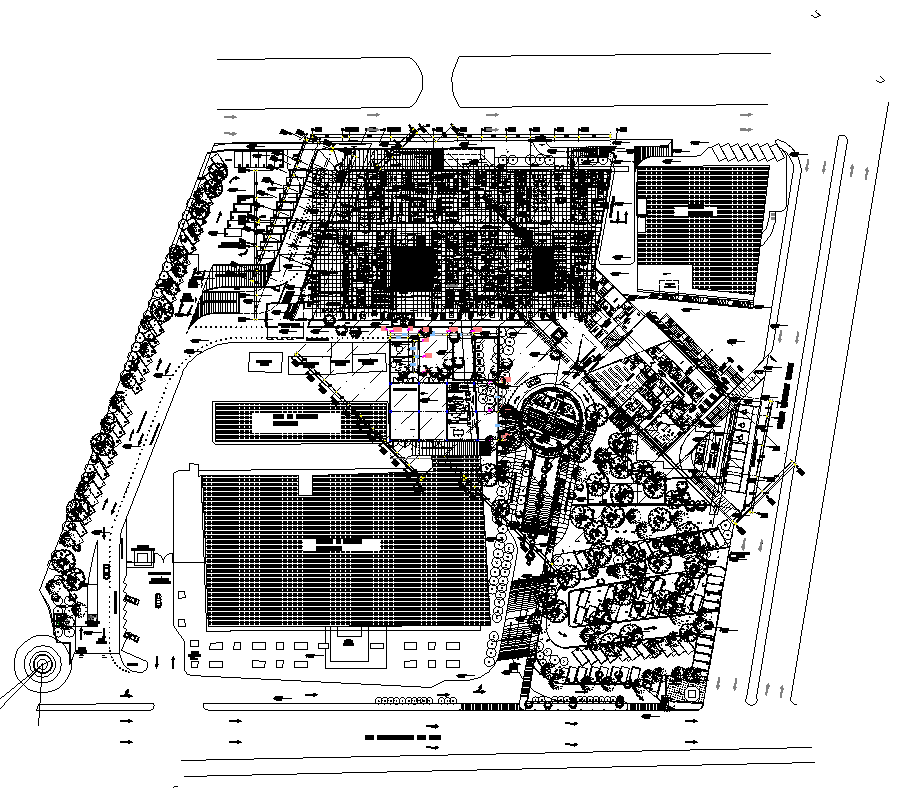 Hospital building detail plan view layout autocad file