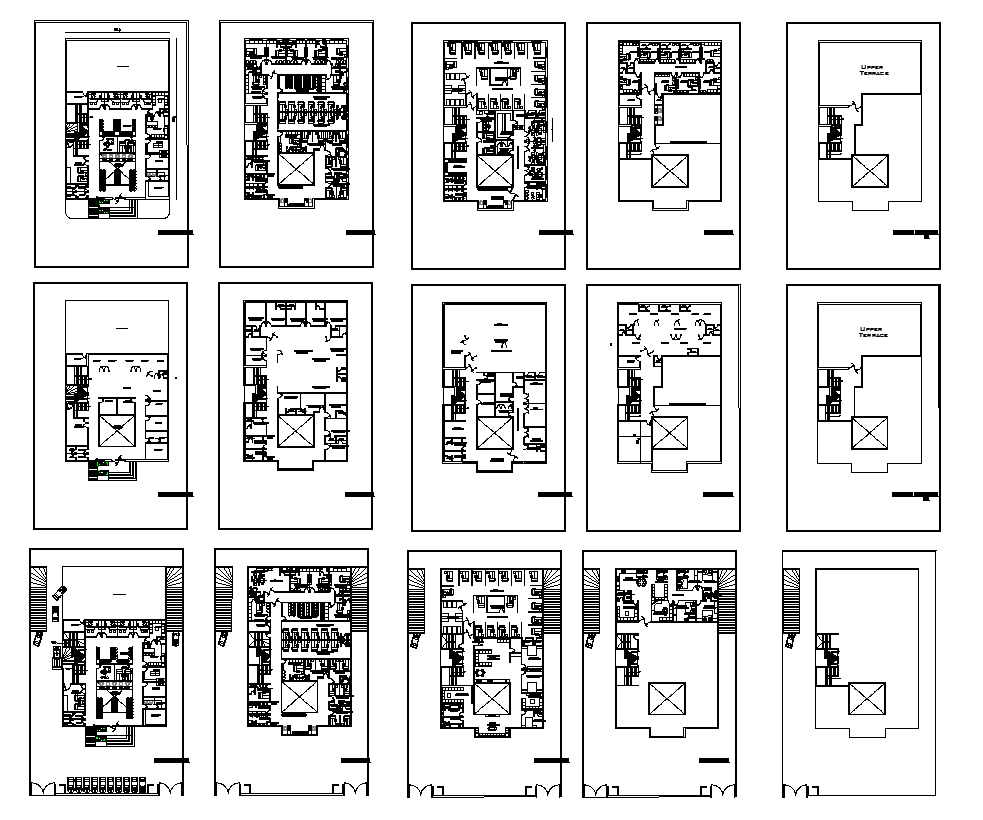 Hospital building structure detail plan autocad file