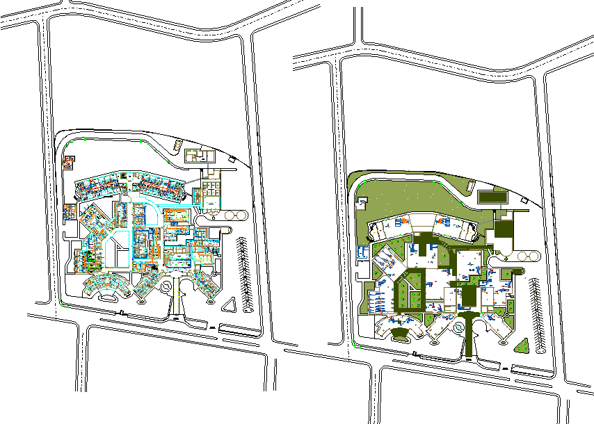 Hospital construction plan architecture Lay-out design