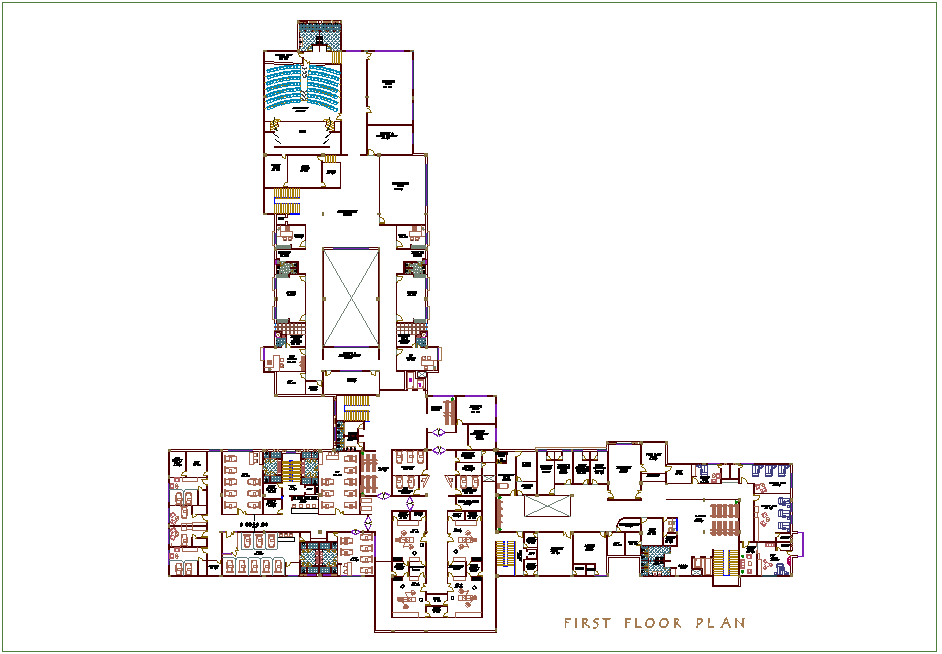 Hospital first floor plan dwg file