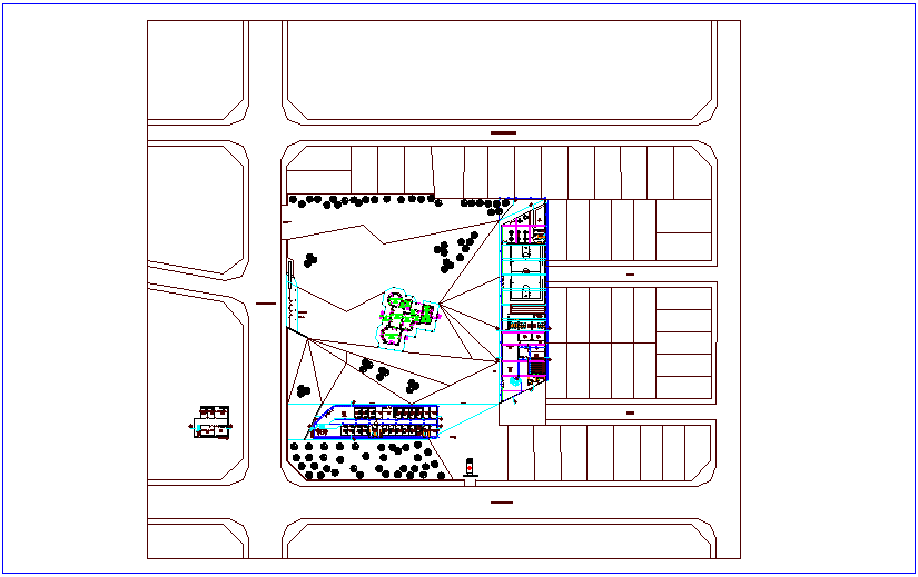 Hospital for Center of communal participation plan dwg file