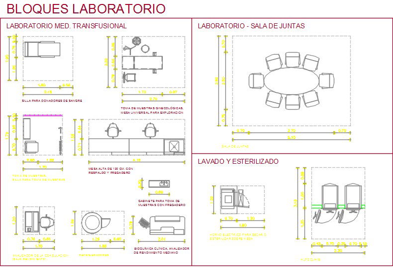 AutoCAD Drawing of Hospital Laboratory Furniture Layout