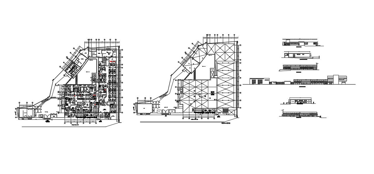 Hospital plan with detail dimension in autocad