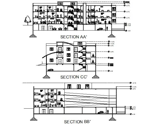 Hospital section detail dwg file