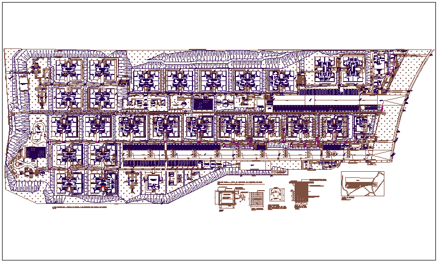 Hospital structure plan detail view dwg file