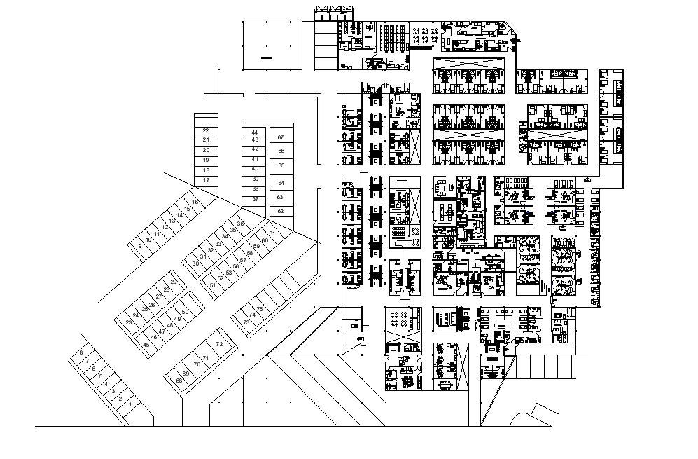 Hospital Architecture Floor Plan AutoCAD Drawing DWG File