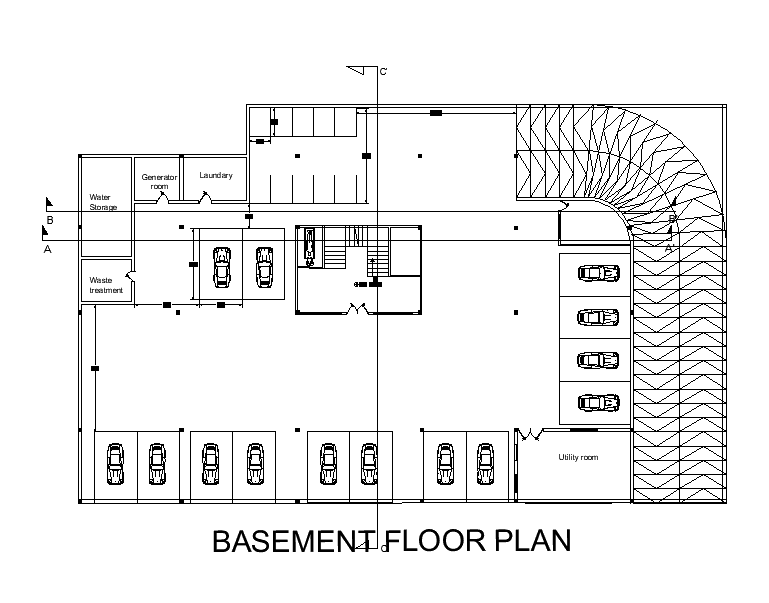Hospital Basement Floor Plan AutoCAD Drawing Download DWG File