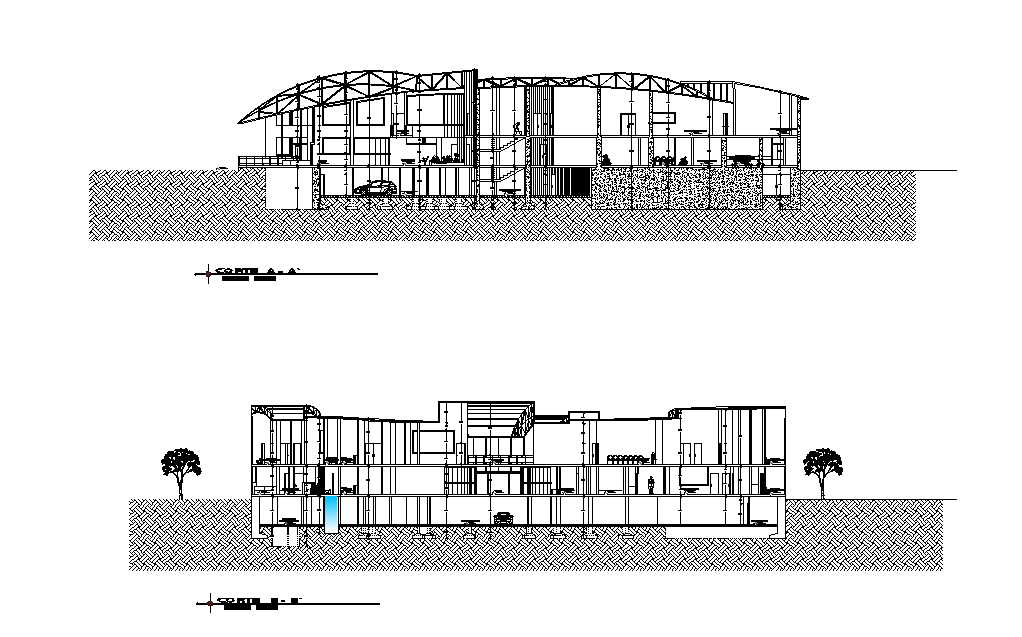 Hospital Building Section AutoCAD Drawing Download DWG File