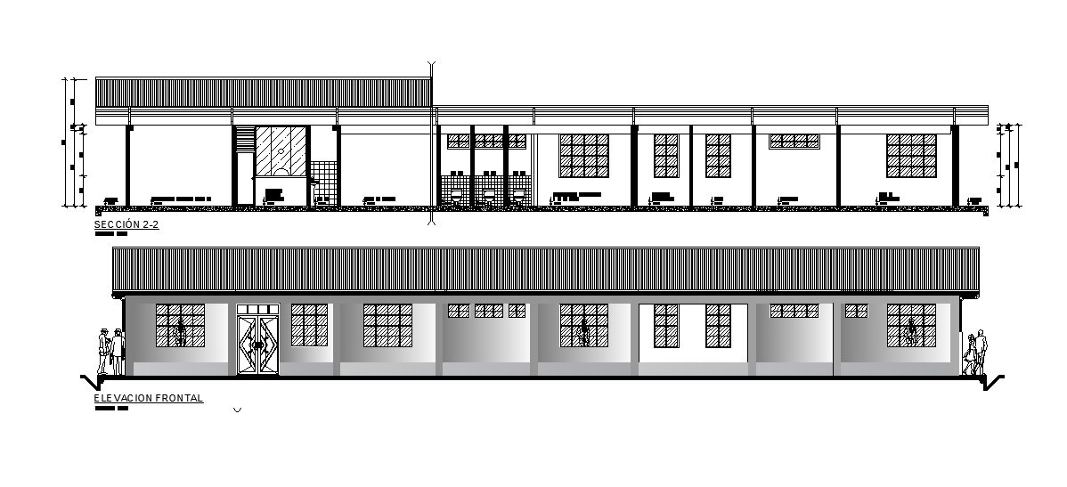 Hospital Building Sectional Elevation Drawing Download DWG File