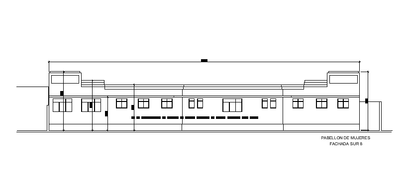 Hospital Building South elevation Design Download Free DWG File