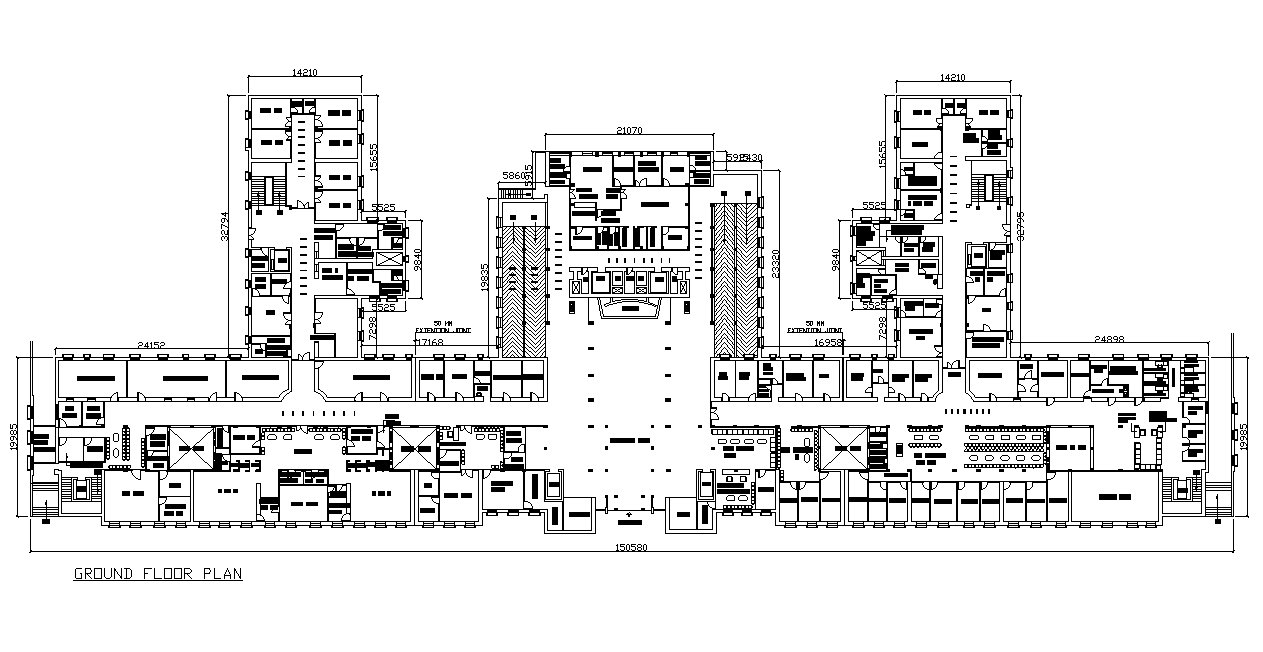 Hospital First Floor Plan AutoCAD Drawing Download DWG File