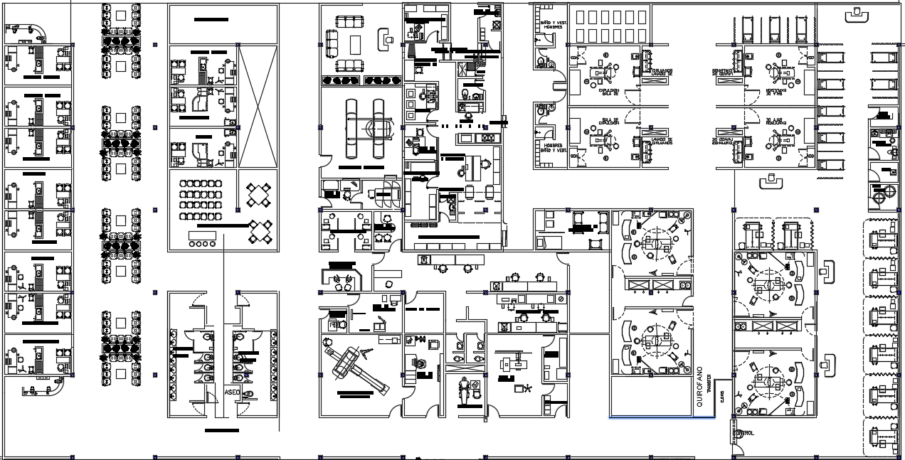 Hospital Ground Floor Plan With Furniture Design CAD Drawing DWG File