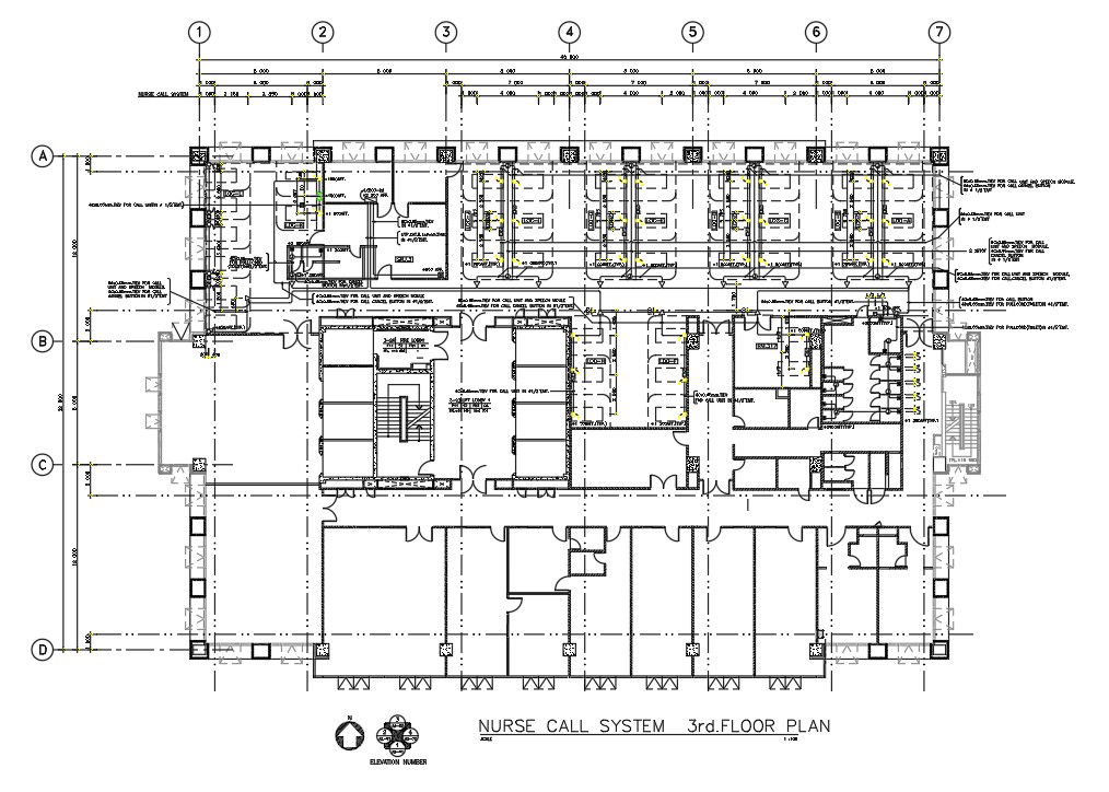 Hospital Nurse Call System Floor Plan Drawing DWG File