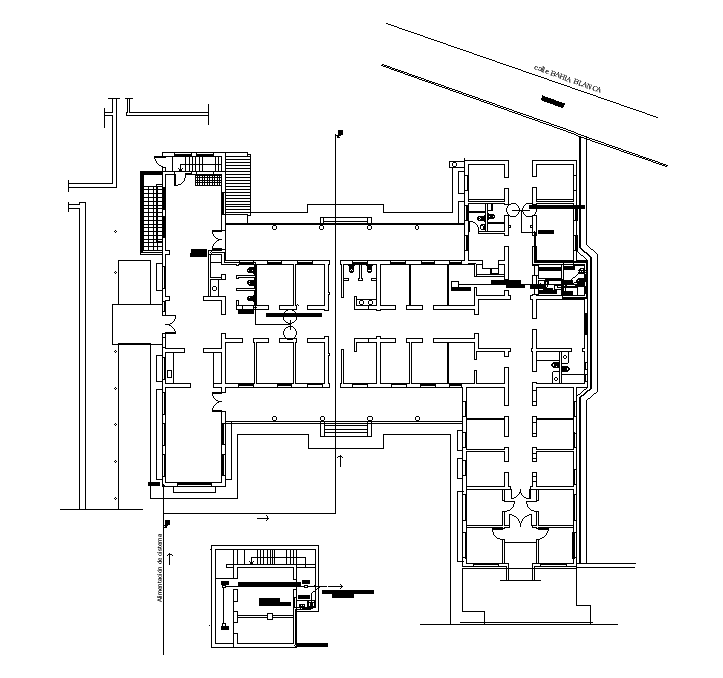 Hospital Toilet Drainage Plan CAD Drawing Download DWG File
