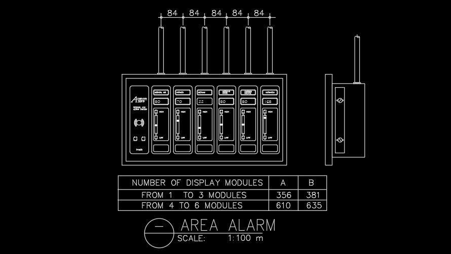 Hospital area alarm AutoCAD drawing is given in this file