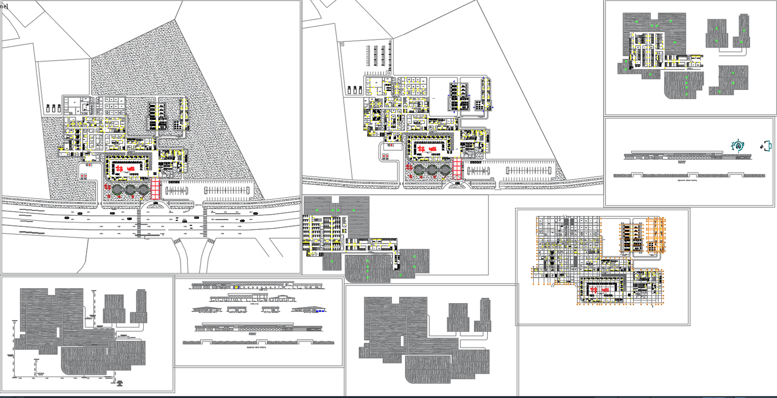 Hospital building floor plan with Elevation Cad Drawing DWG File