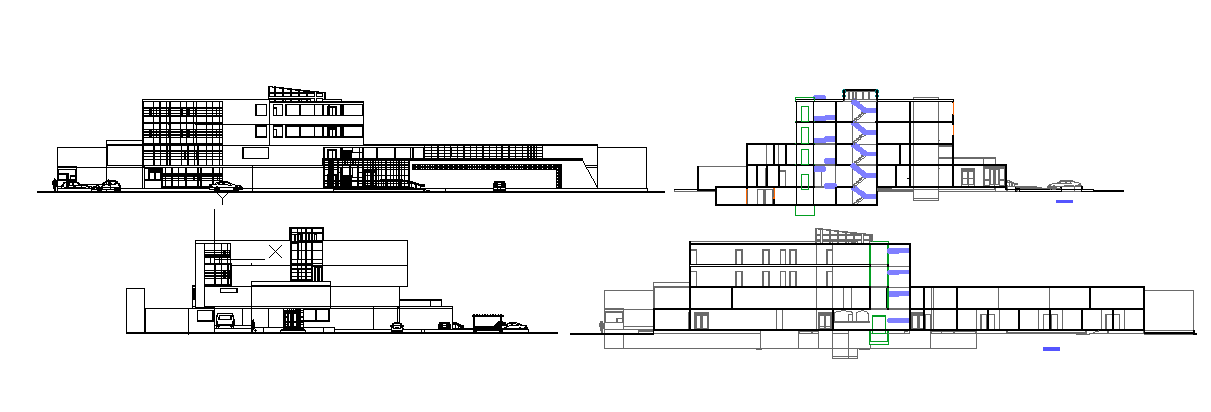 Hospital elevation AutoCAD DWG File