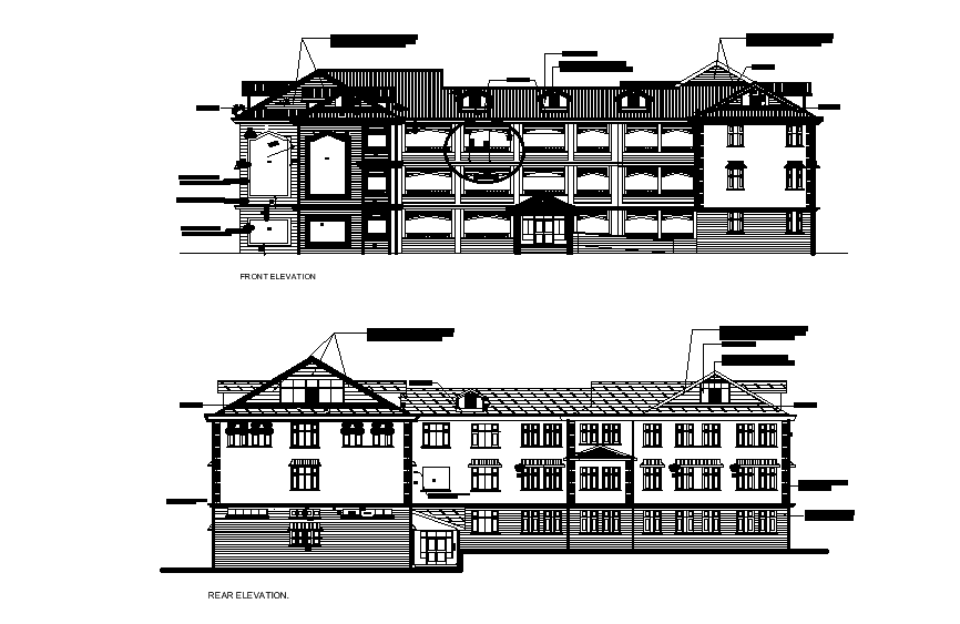 Hospital elevation detail drawing provided in this AutoCAD file. Download this 2d autocad drawing file.