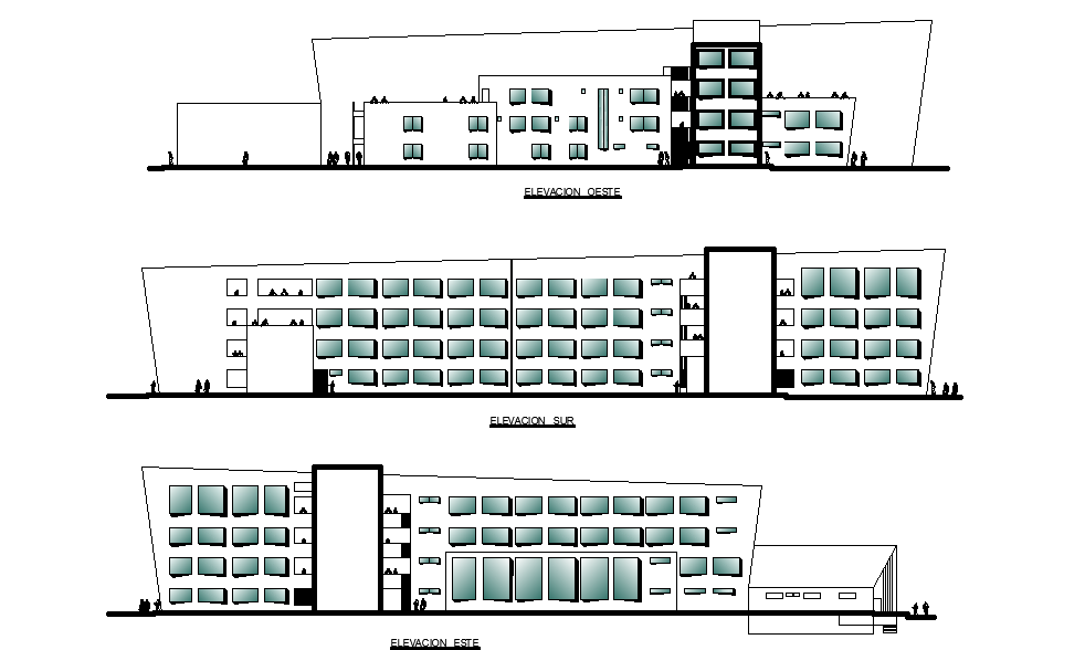 Hospital elevation detail drawing specified in this AutoCAD file. Download this 2d AutoCAD drawing file.