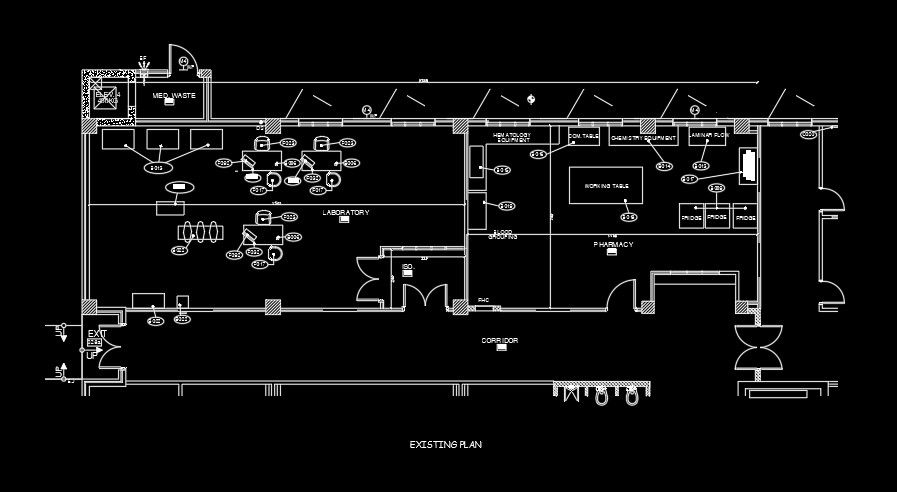 Hospital existing AutoCAD drawing plan