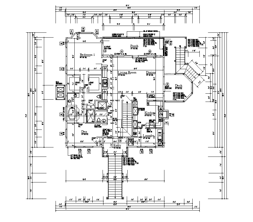 Hostel building plan detail layout autocad file
