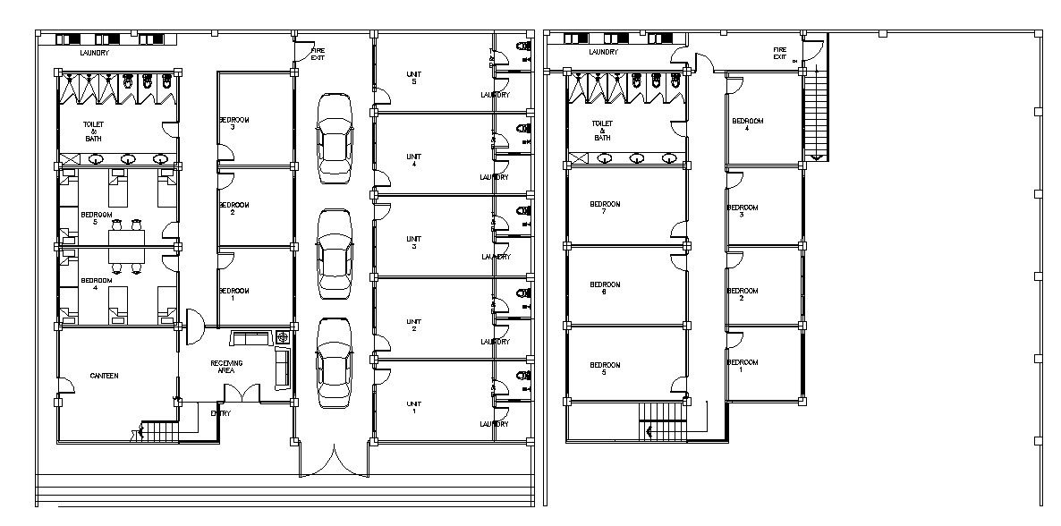 Hostel Room Design Plans With Basic Furniture AutoCAD File Free Download