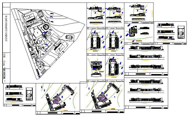 Hostel and academic center design drawing