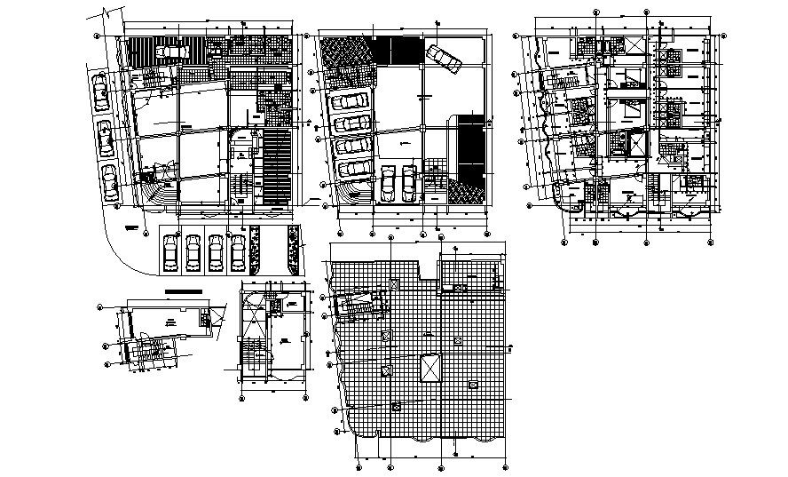 Hostel design 19.26mtr x 18.87mtr with detail dimension in dwg file