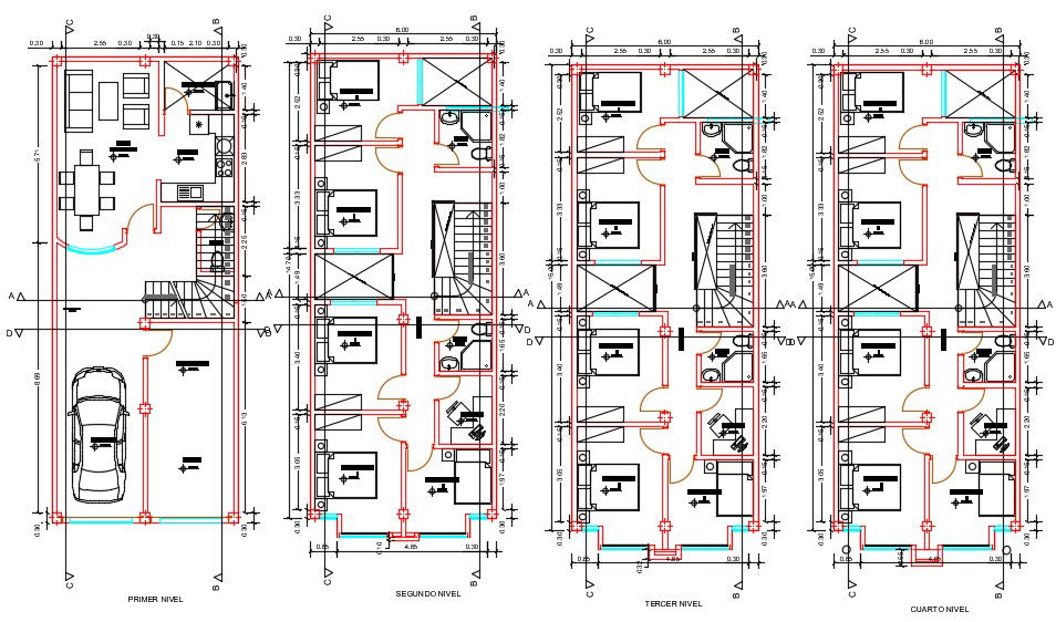 Hostel Plan With Furniture Layout CAD Drawing DWG File