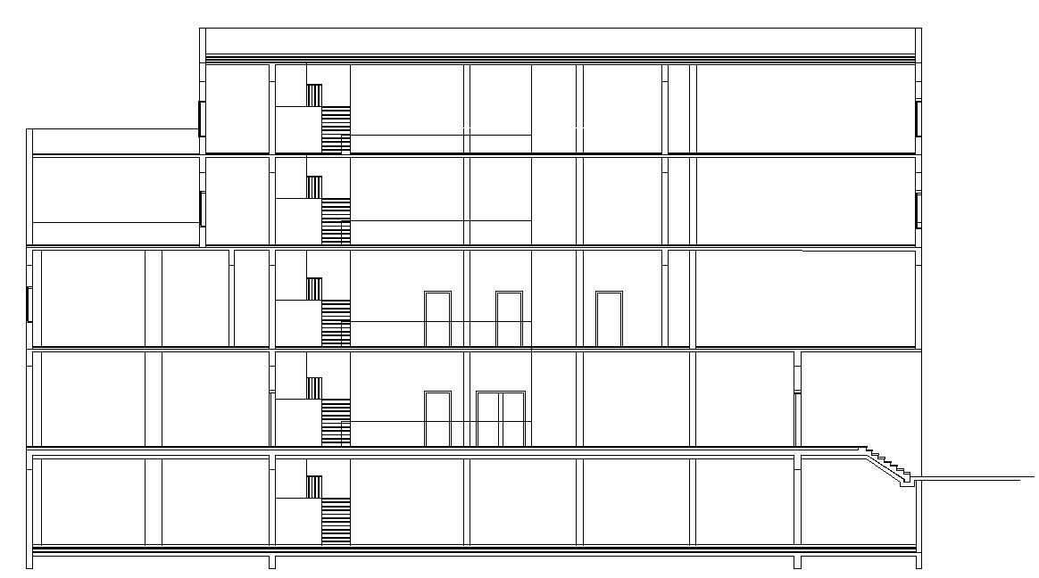 Hostel building elevation details in AutoCAD, dwg file.